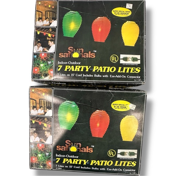 Vintage NOS 2 Boxes Beehive Blow Mold Patio Tiki RV Camper String Lights 14ct - Picture 2 of 8